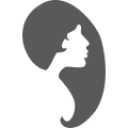 female hair icon with transparent background